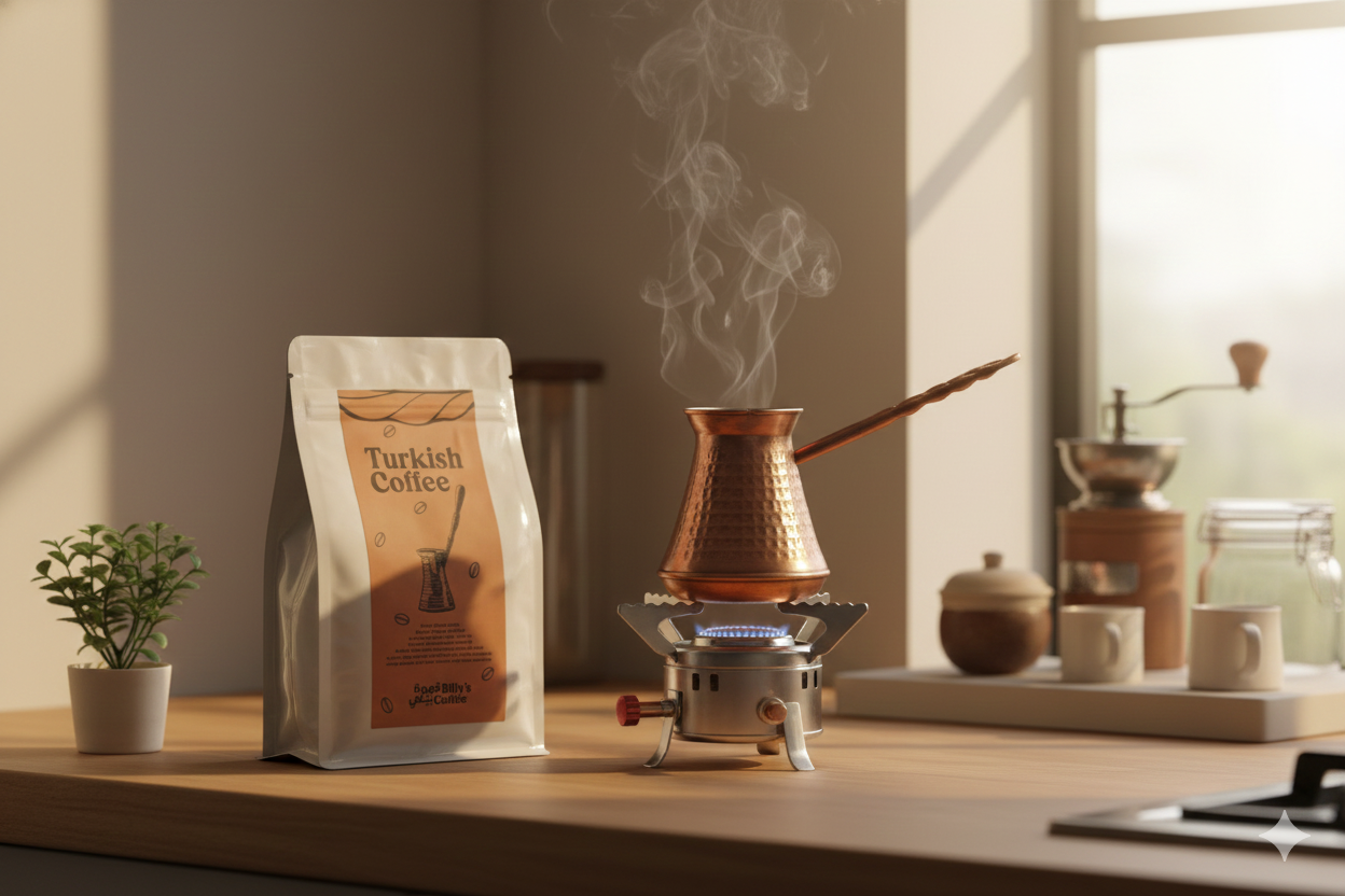 قهوة تركي فاتح كولومبي بالهيل (وصفة مخصوص)